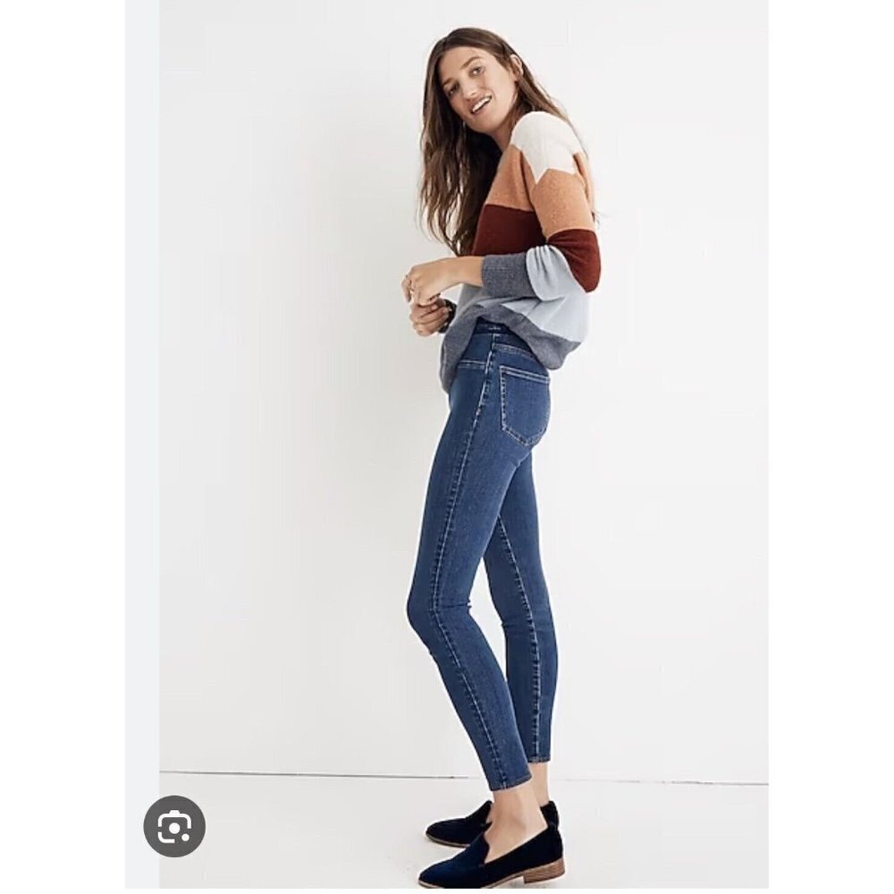 Madewell Women’s Pull-On Jeans Blue Freeburg Wash Size 26 High Rise Skinny New